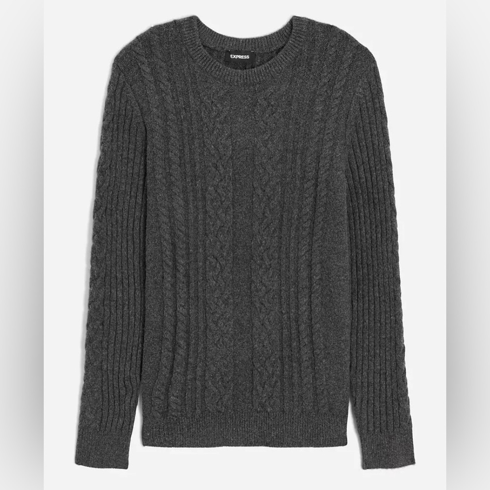 New Express Men's Cable Knit Crew Neck Sweater Size XL